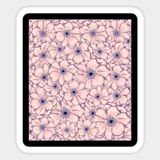 Pink Water Color Flower Pattern Sticker